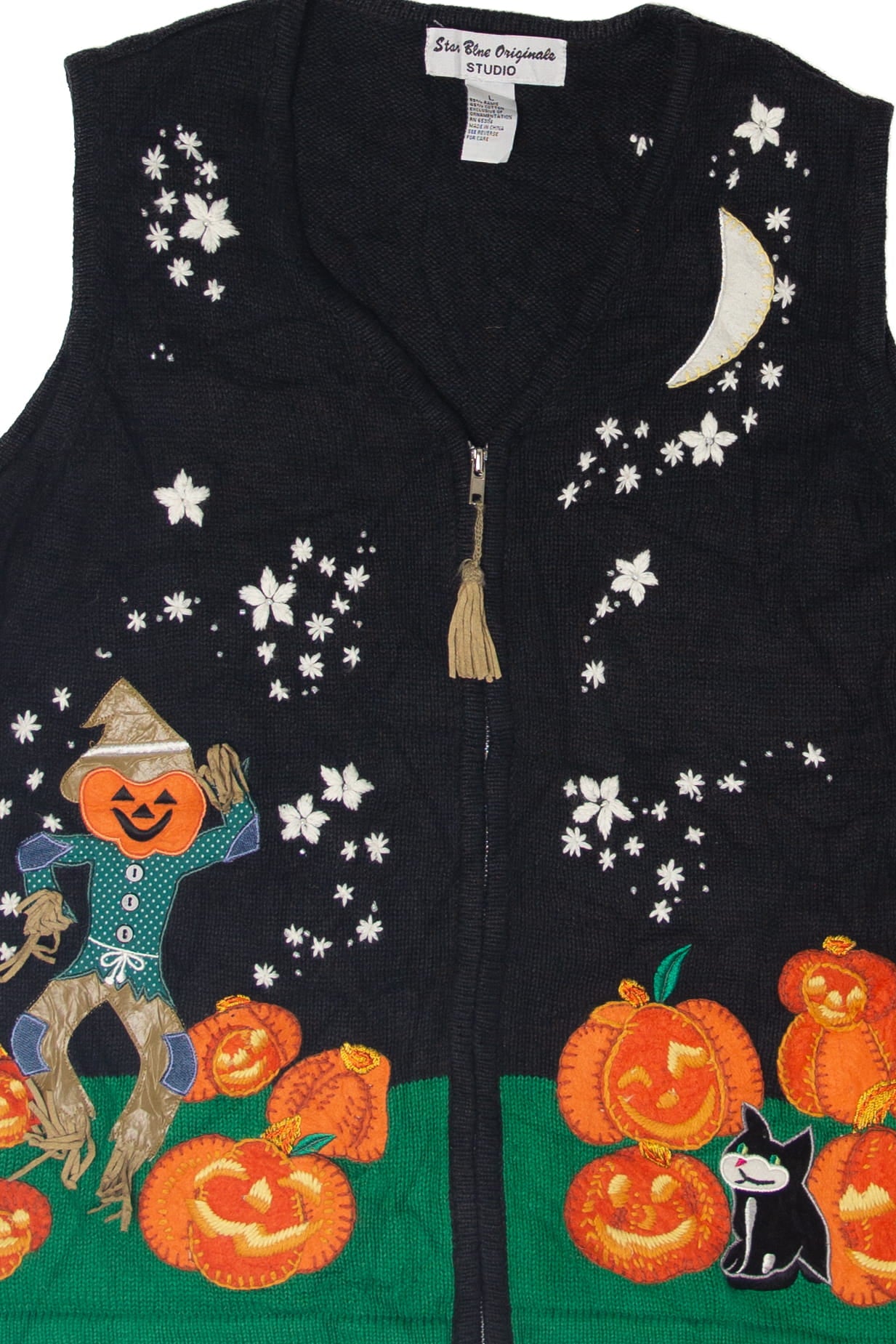 Vintage Pumpkin Patch Halloween Vest (1990s)