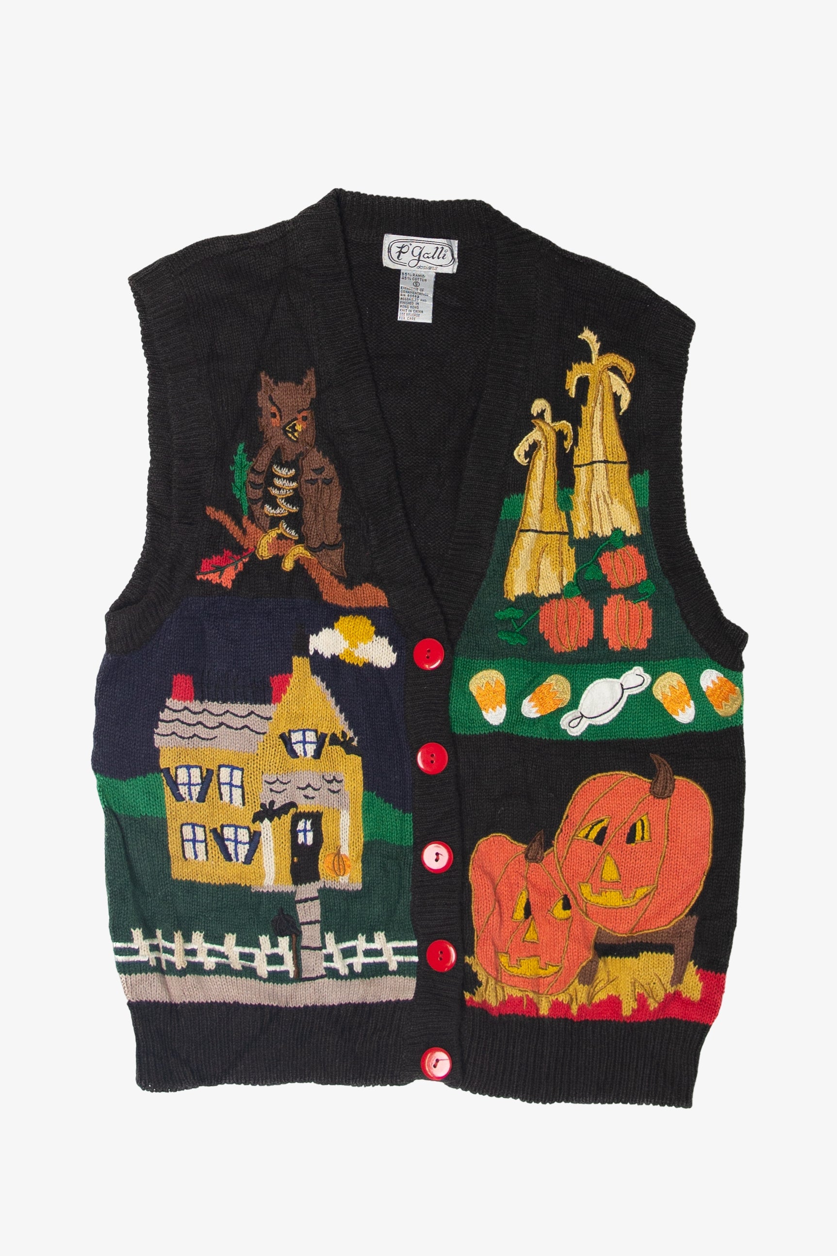 Vintage P'Galli Designs Halloween Vest (1990s)