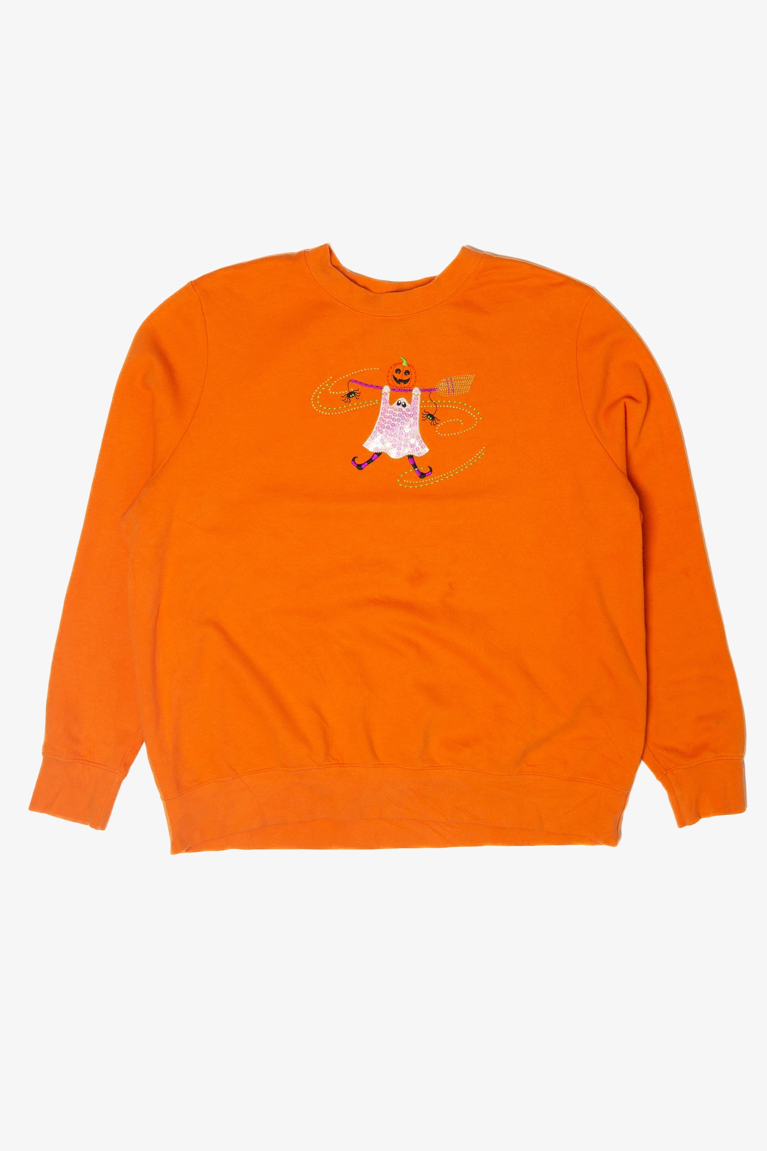 Ghost On Broom Halloween Sweater