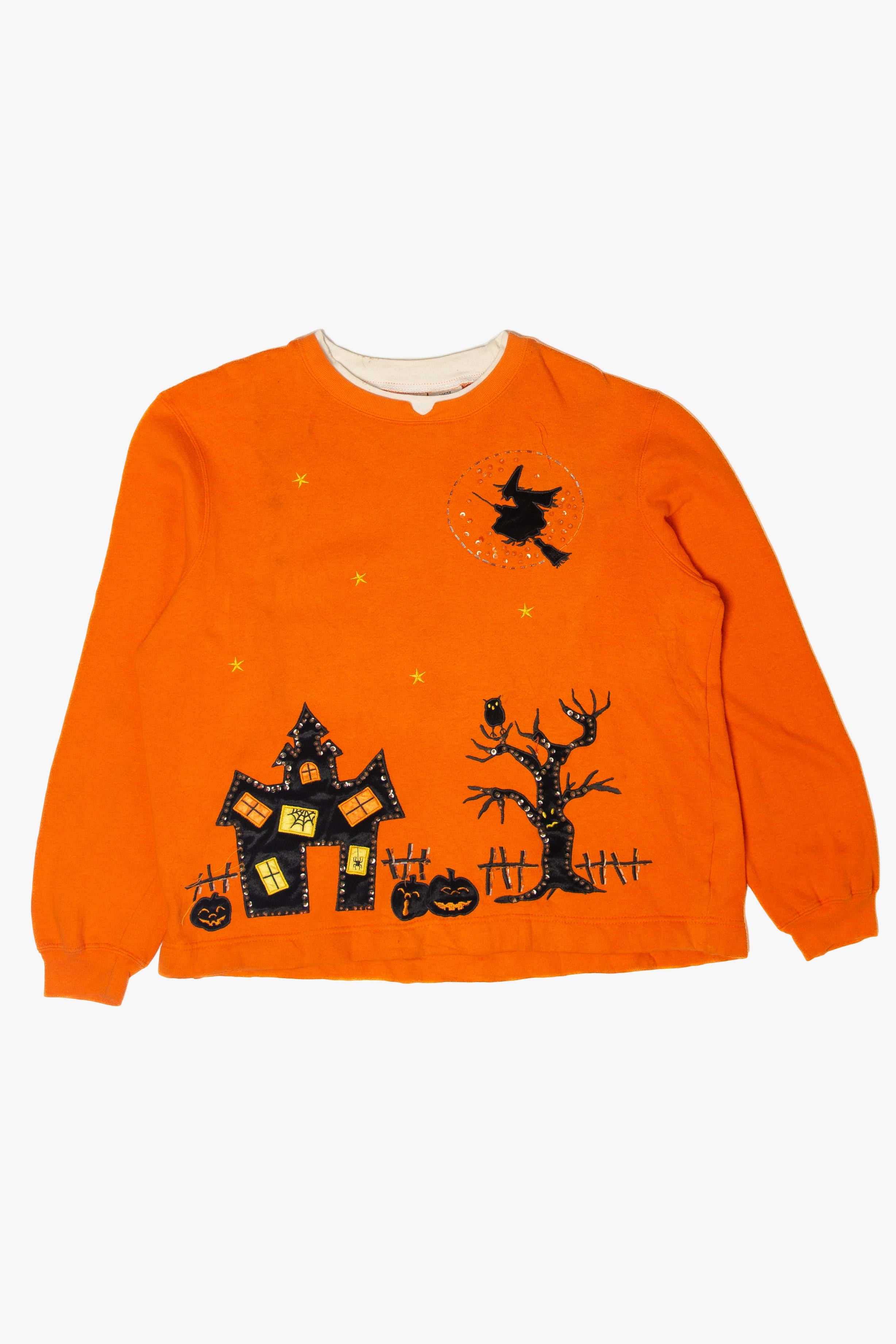 Witch Over Haunted House Halloween Sweater