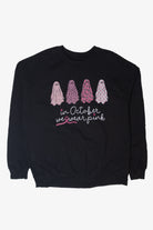 "In October We Wear Pink" Ghosts Halloween Sweater
