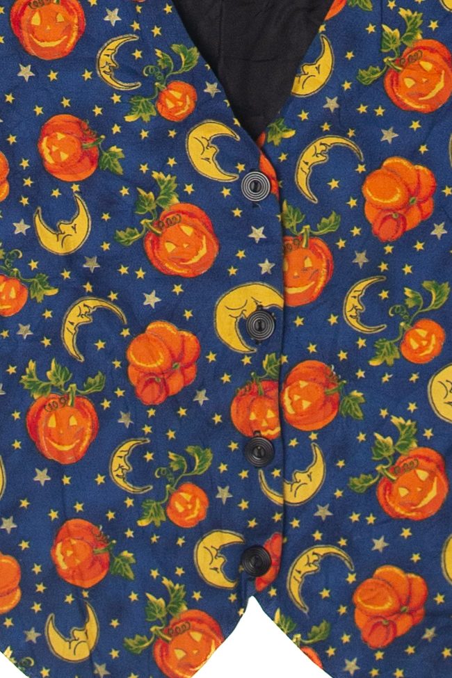 Vintage Pumpkins And Moon Halloween Vest (1990s)