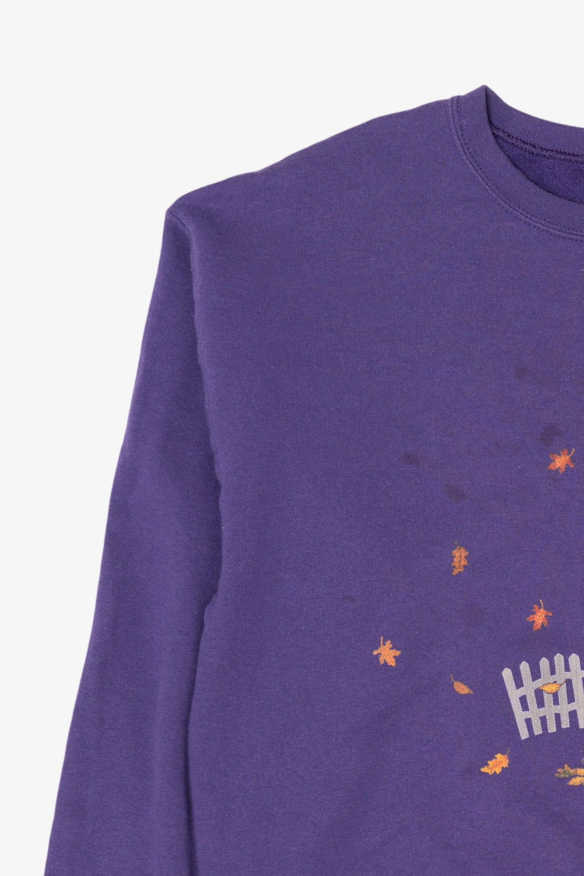 Purple Black Cat And Pumpkin Halloween Sweatshirt (2010s)