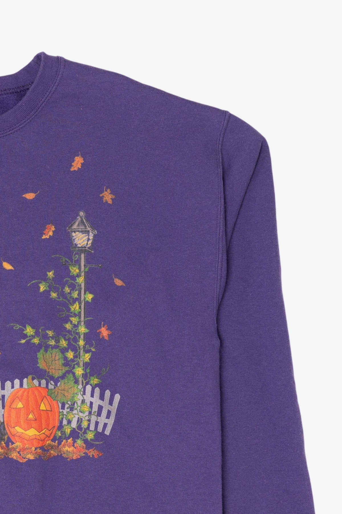 Purple Black Cat And Pumpkin Halloween Sweatshirt (2010s)