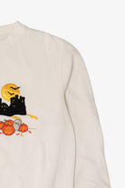 Vintage Haunted House And Pumpkin Field Halloween Sweatshirt (1990s)
