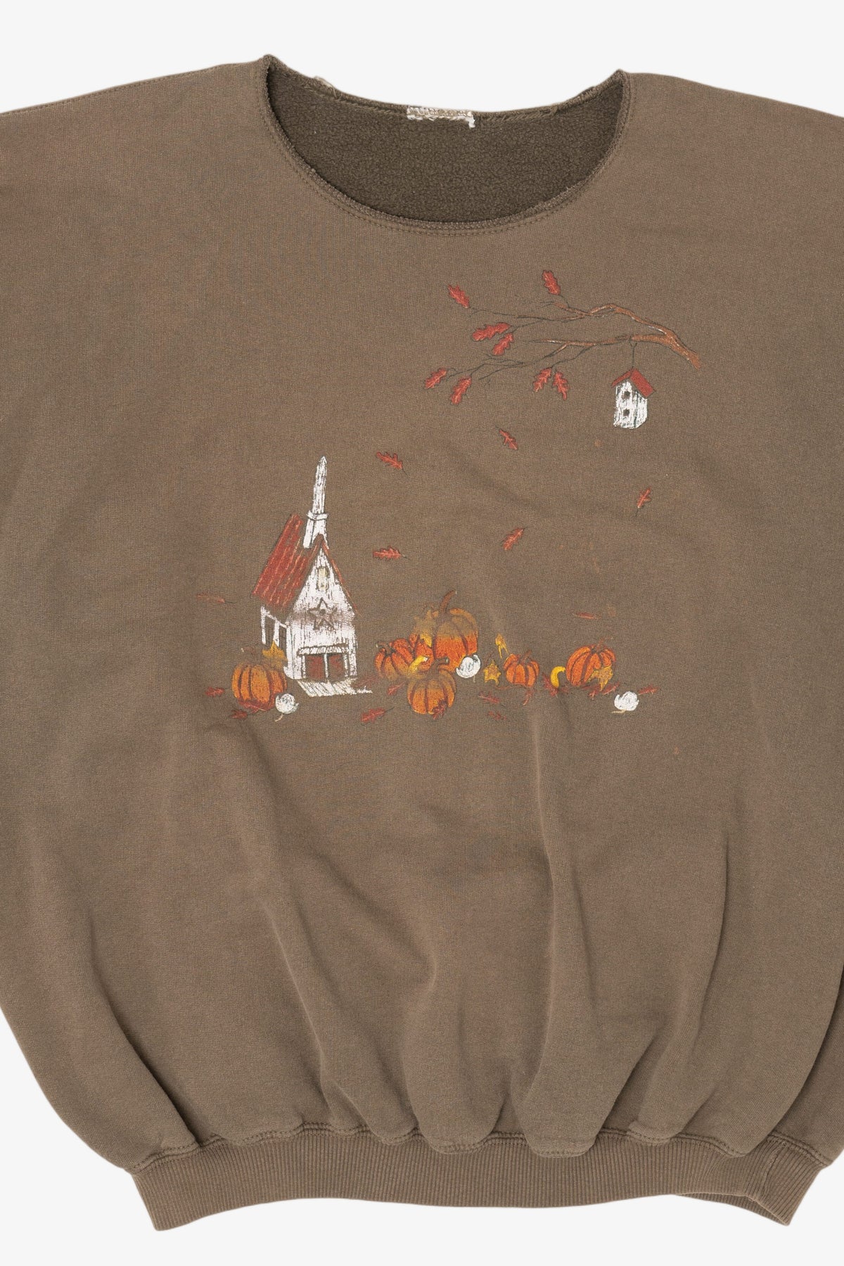 Vintage Chapel In Pumpkin Field Halloween Sweatshirt (1990s)