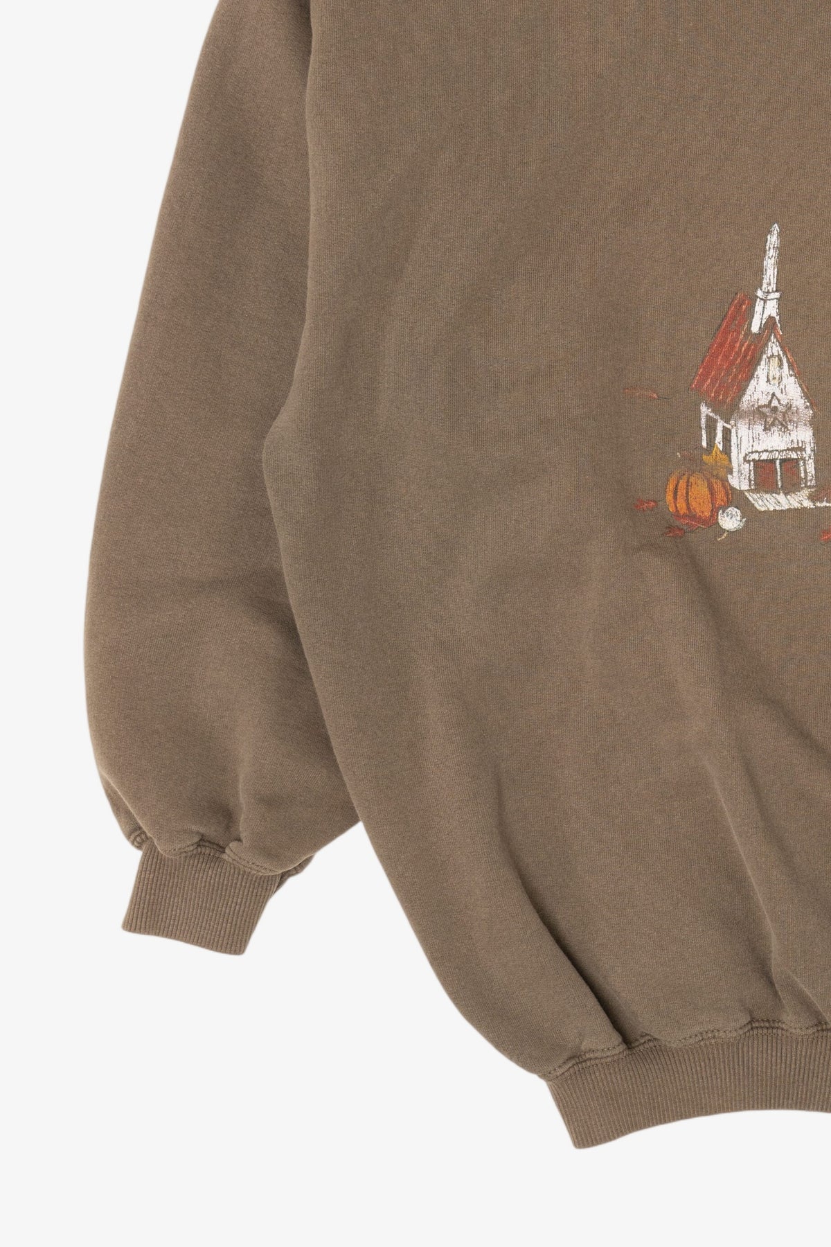 Vintage Chapel In Pumpkin Field Halloween Sweatshirt (1990s)
