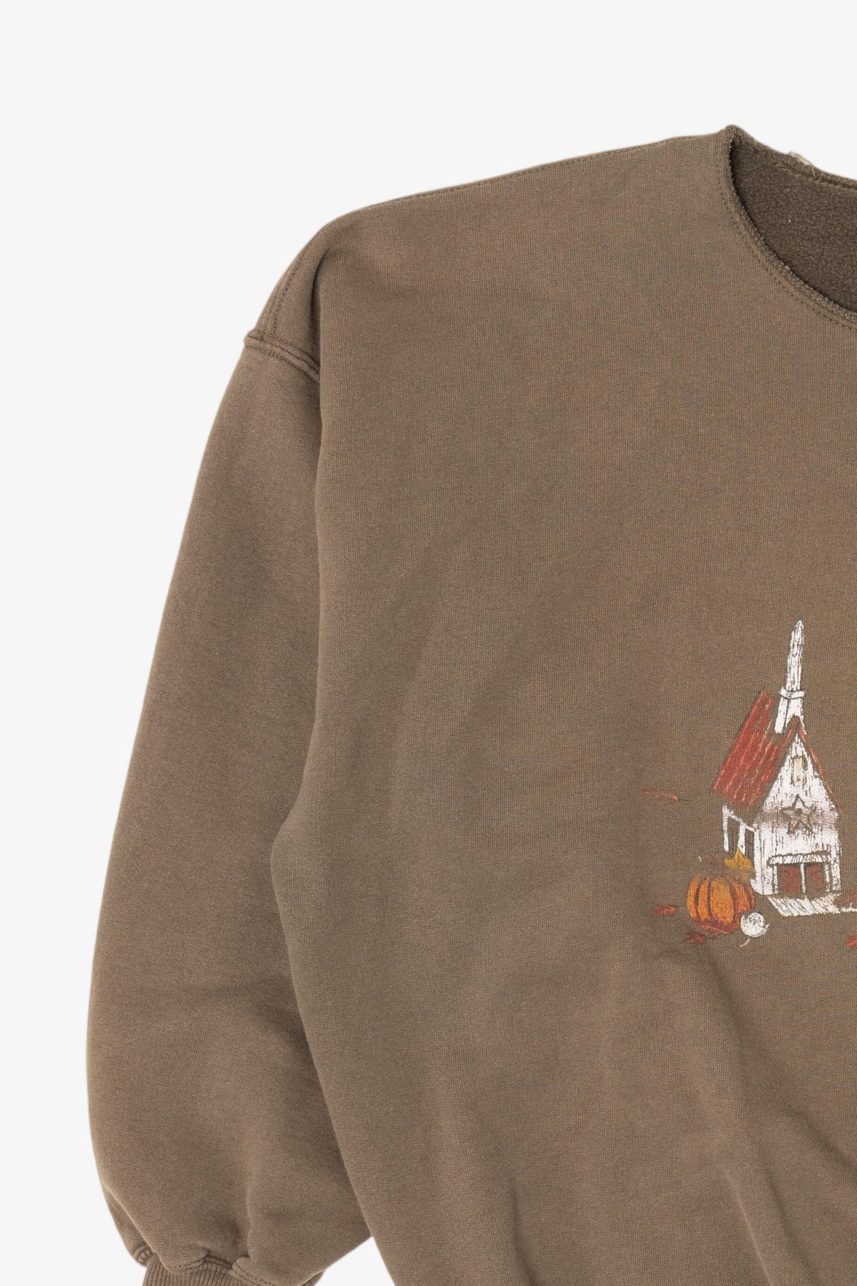 Vintage Chapel In Pumpkin Field Halloween Sweatshirt (1990s)