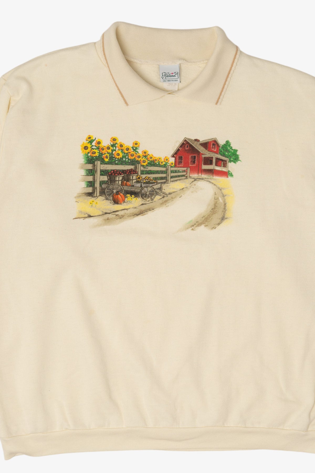 Vintage Farm Sunflower Field Autumn Harvest Haband Sweatshirt (1990s)