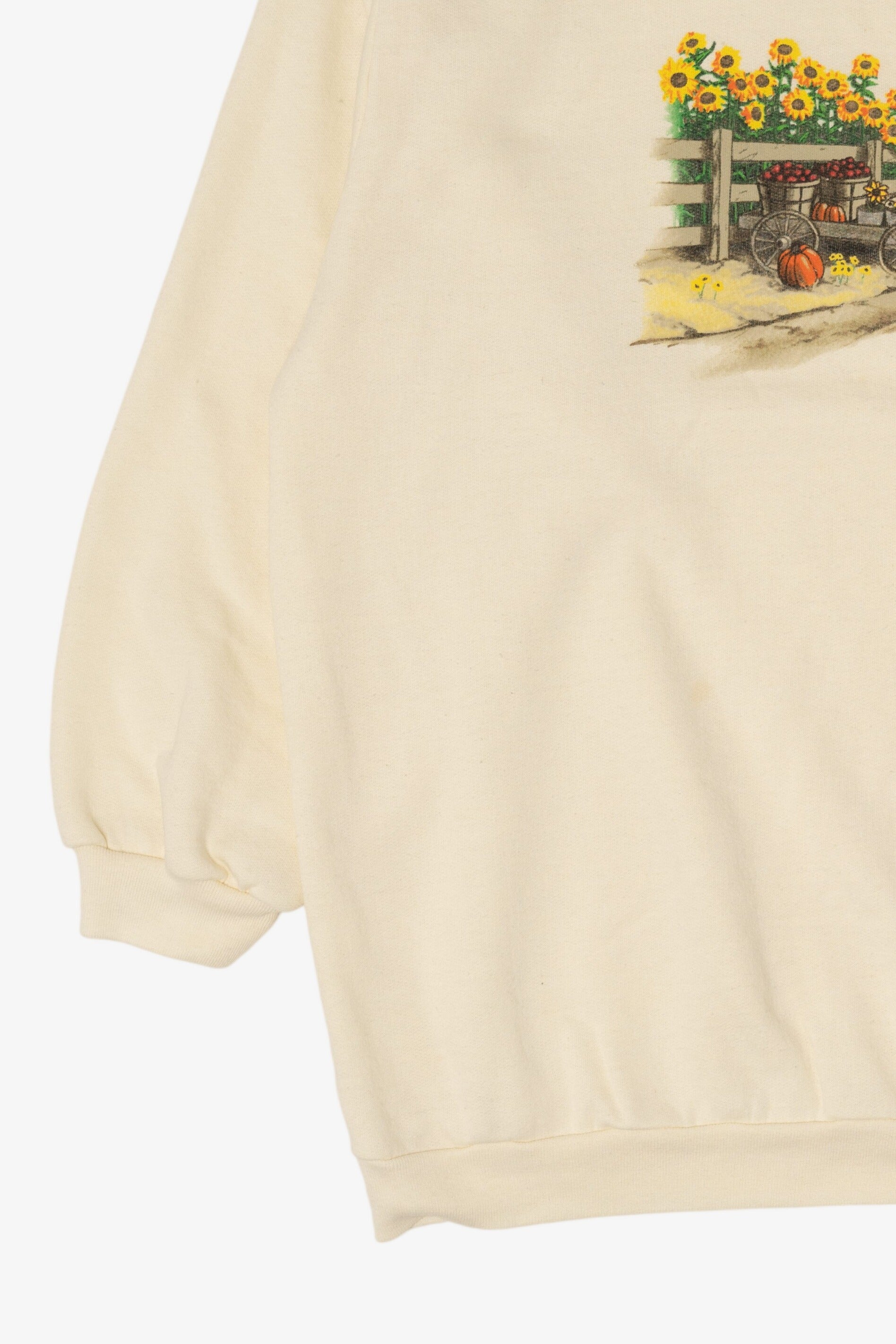 Vintage Farm Sunflower Field Autumn Harvest Haband Sweatshirt (1990s)