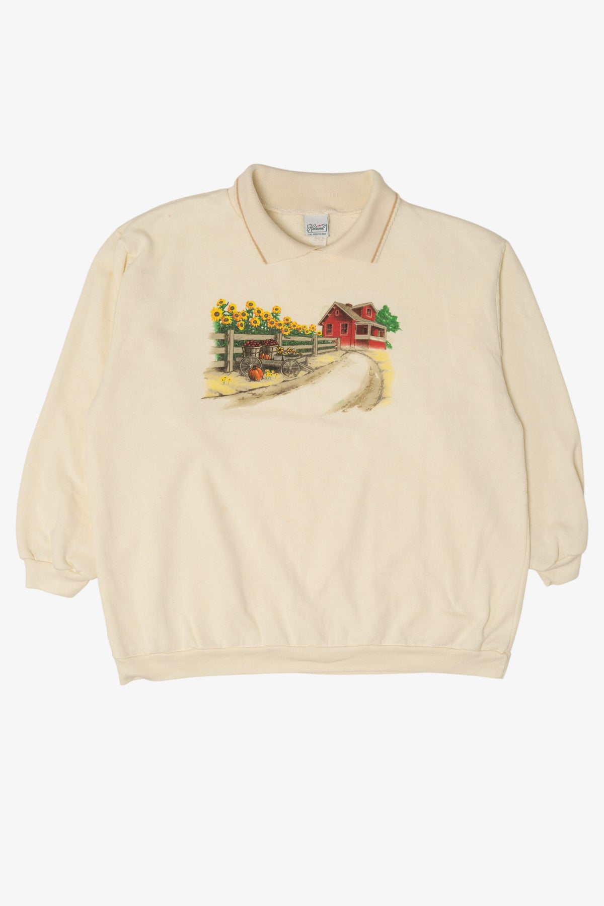 Vintage Farm Sunflower Field Autumn Harvest Haband Sweatshirt (1990s)