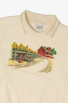 Vintage Farm Sunflower Field Autumn Harvest Haband Sweatshirt (1990s)