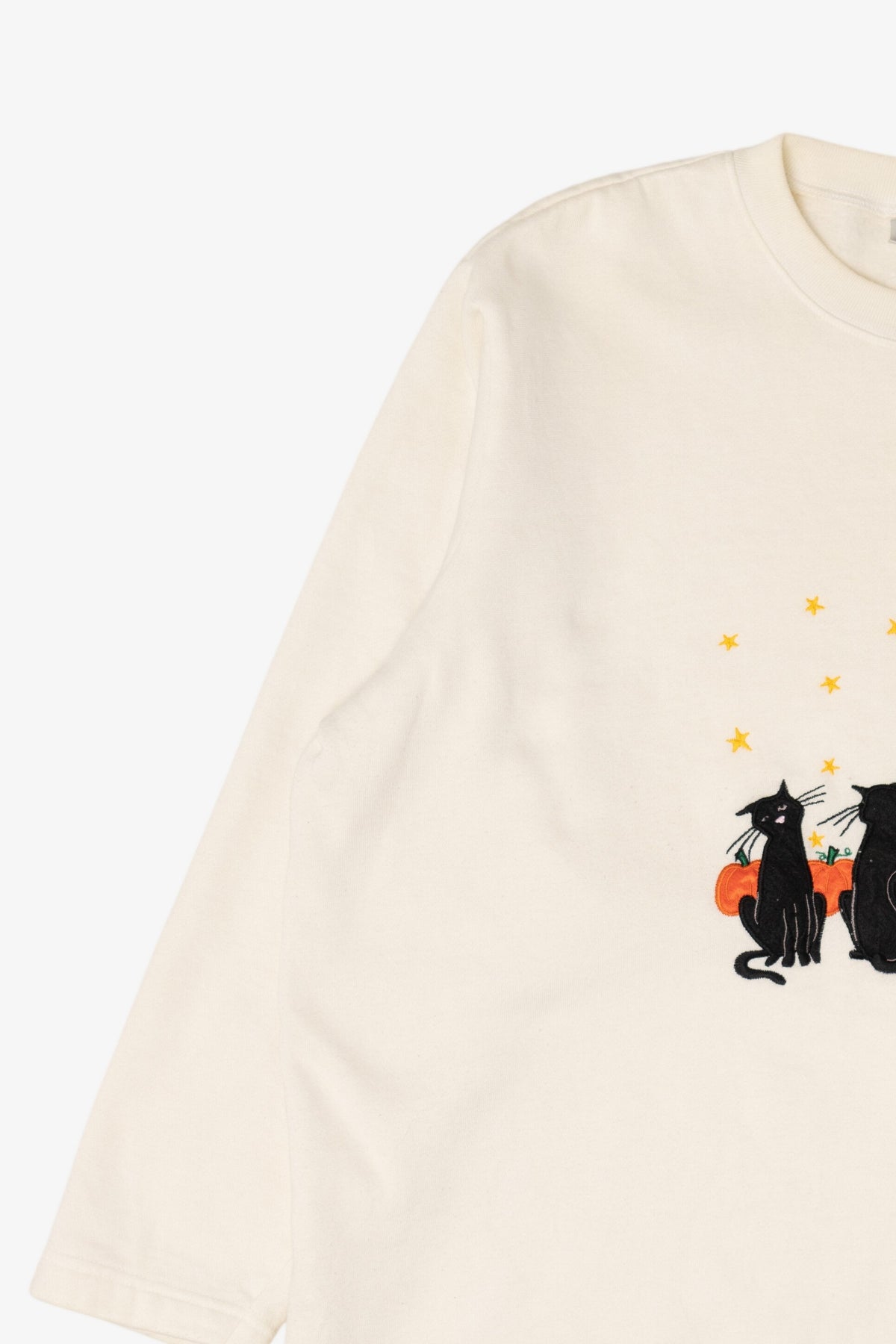Vintage Black Cats And Pumpkins Halloween Sweatshirt (1990s)