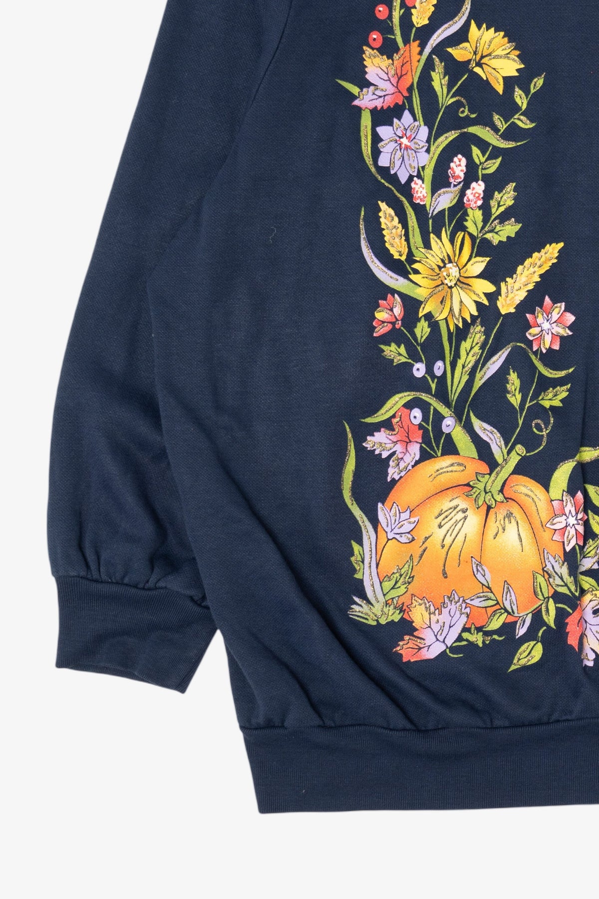 Vintage Navy Blue Blair Autumn Harvest Sweatshirt (1990s)