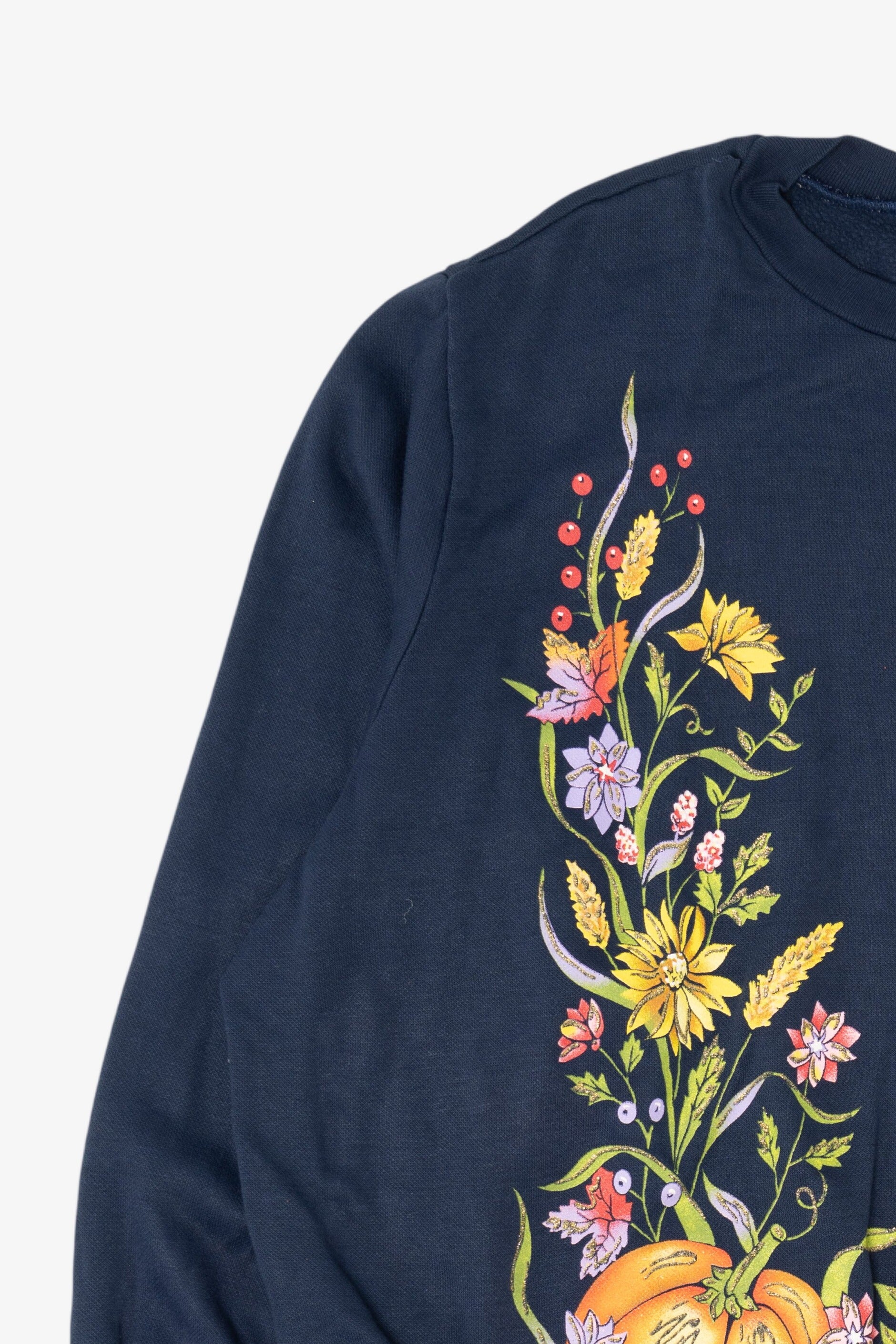 Vintage Navy Blue Blair Autumn Harvest Sweatshirt (1990s)