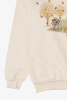 Vintage Embroidered Scarecrow Autumn Harvest Sweatshirt (1990s)