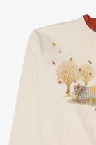 Vintage Embroidered Scarecrow Autumn Harvest Sweatshirt (1990s)