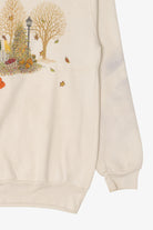Vintage Embroidered Scarecrow Autumn Harvest Sweatshirt (1990s)