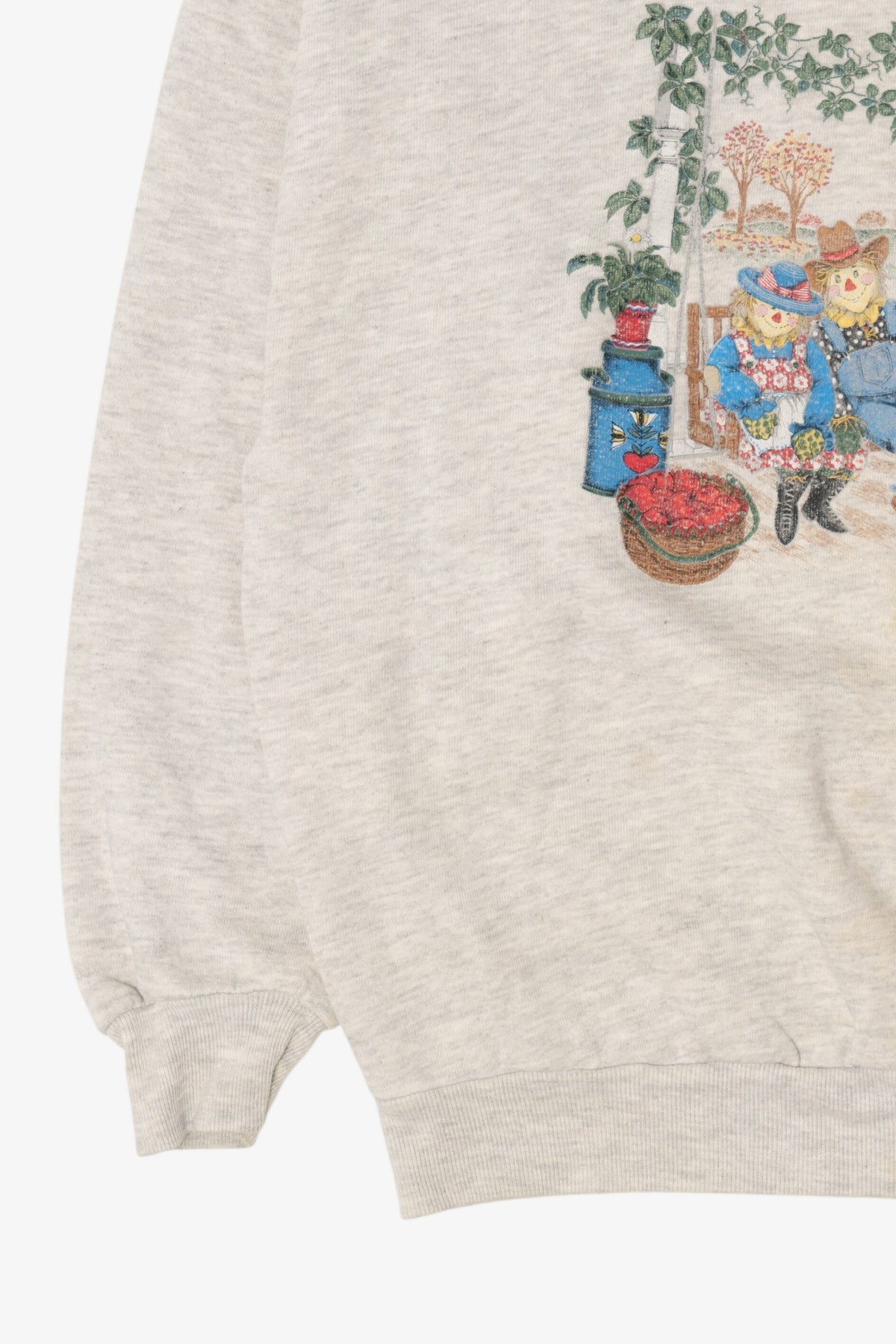Vintage Light Gray Scarecrows Autumn Harvest Sweatshirt