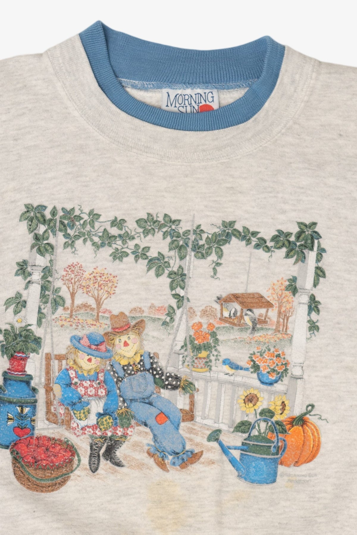 Vintage Light Gray Scarecrows Autumn Harvest Sweatshirt