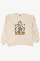Vintage Scarecrow Pumpkins For Sale Autumn Harvest Sweatshirt (1990s)