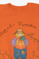 Vintage Orange Scarecrow "Hug A Pumpkin" Raglan Sweatshirt (1990s)