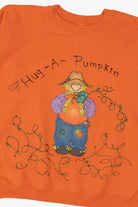 Vintage Orange Scarecrow "Hug A Pumpkin" Raglan Sweatshirt (1990s)