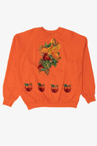 Vintage Orange Pumpkins Halloween Raglan Sweatshirt (1990s)