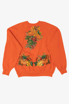 Vintage Orange Pumpkins Halloween Raglan Sweatshirt (1990s)