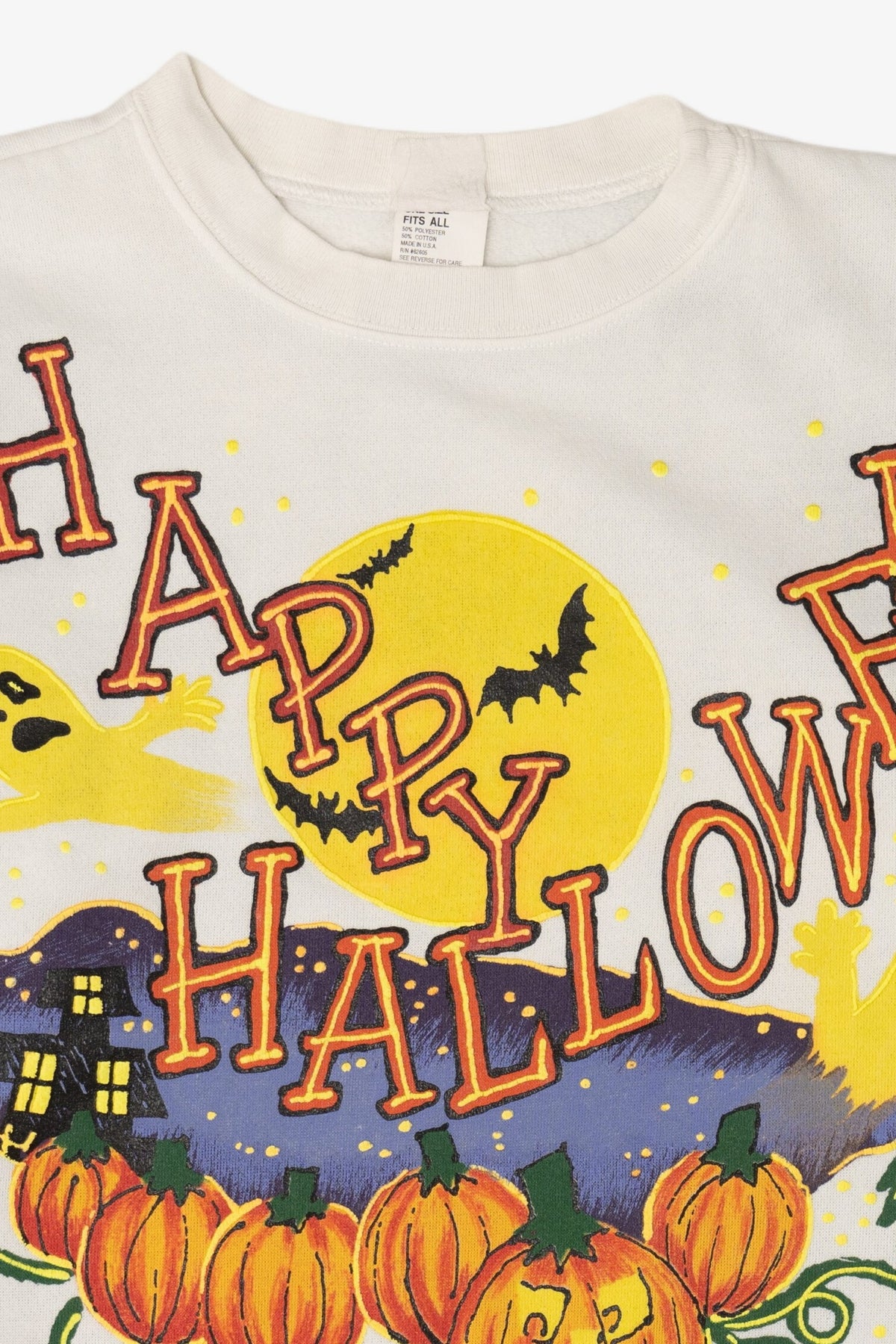 Vintage "Happy Halloween" Ghosts In Pumpkin Field Sweatshirt (1990s)
