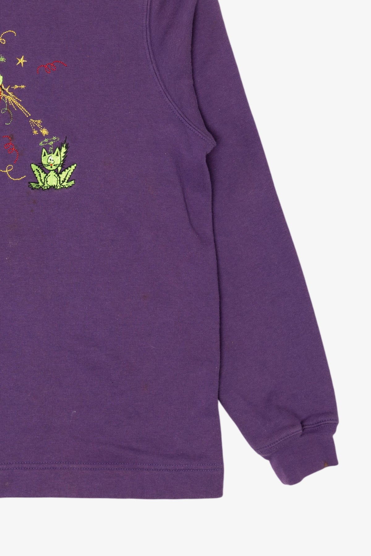 Vintage Purple Witch Casting Spell Halloween Sweatshirt (2000s)