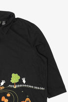 Vintage Ghosts In Pumpkin Field Halloween Full Zip Sweatshirt (2000s)