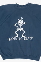 Vintage Embossed "Bored To Death" Funny Raglan Sweatshirt (1990s)