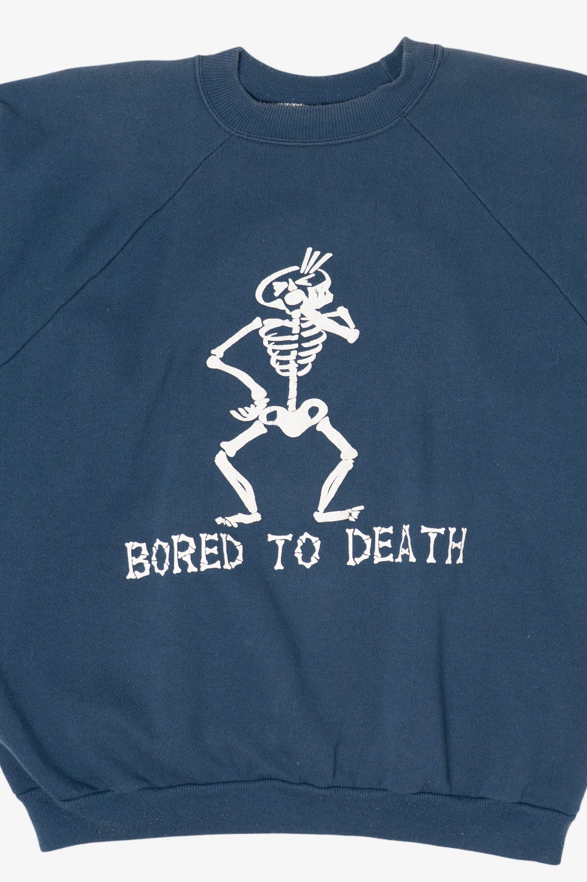 Vintage Embossed "Bored To Death" Funny Raglan Sweatshirt (1990s)