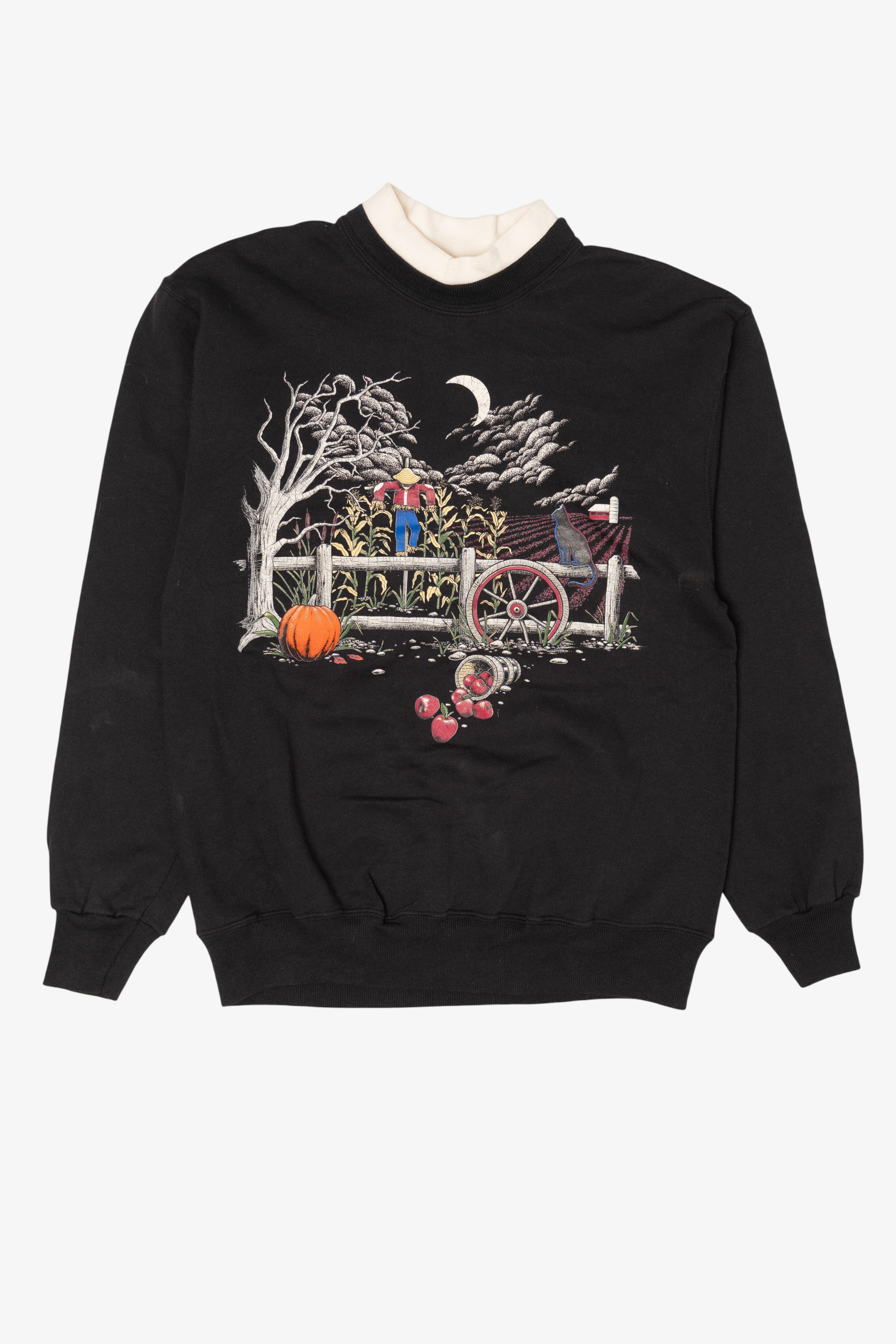 Vintage Scarecrow Field Autumn Harvest Sweatshirt (1990s)