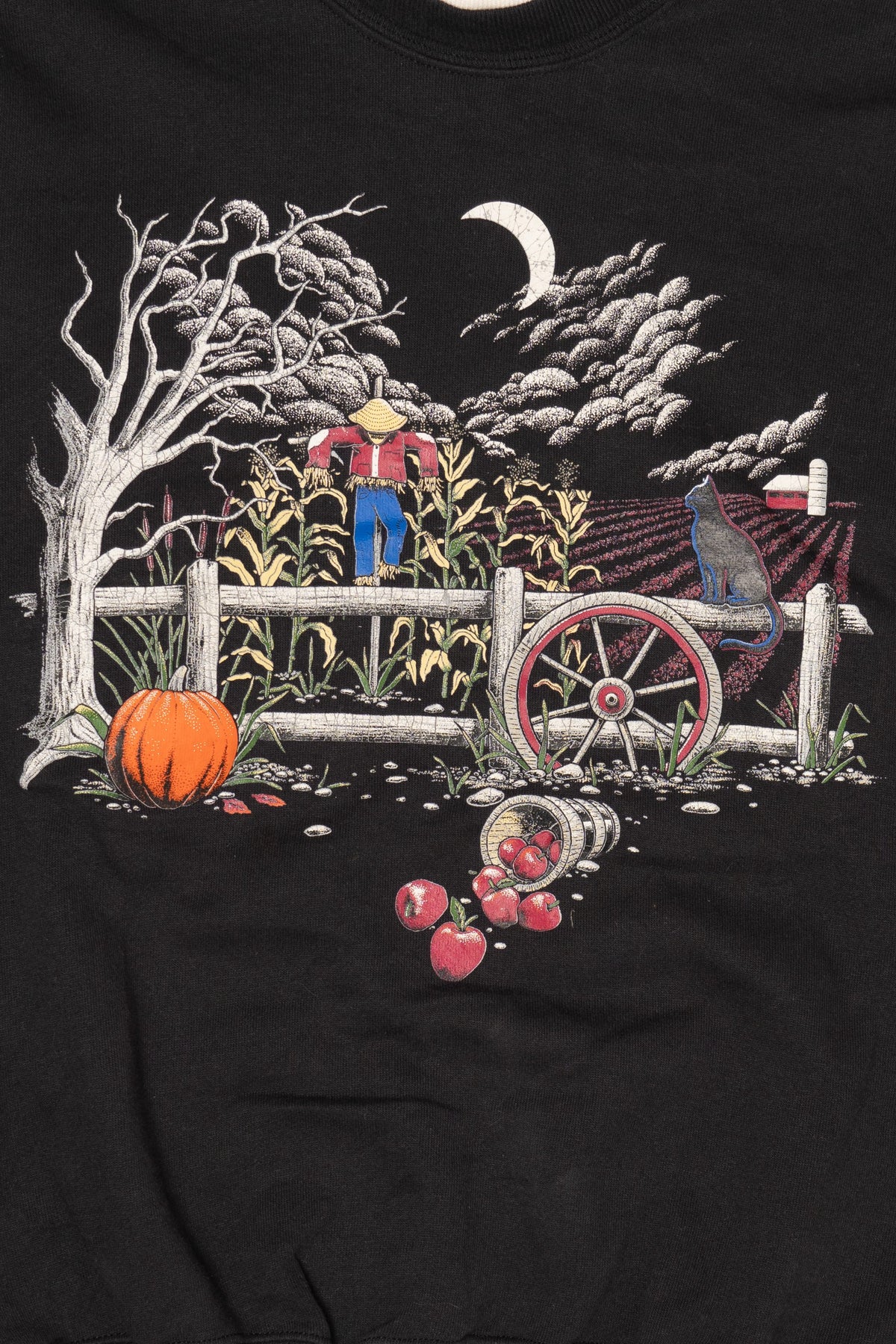 Vintage Scarecrow Field Autumn Harvest Sweatshirt (1990s)