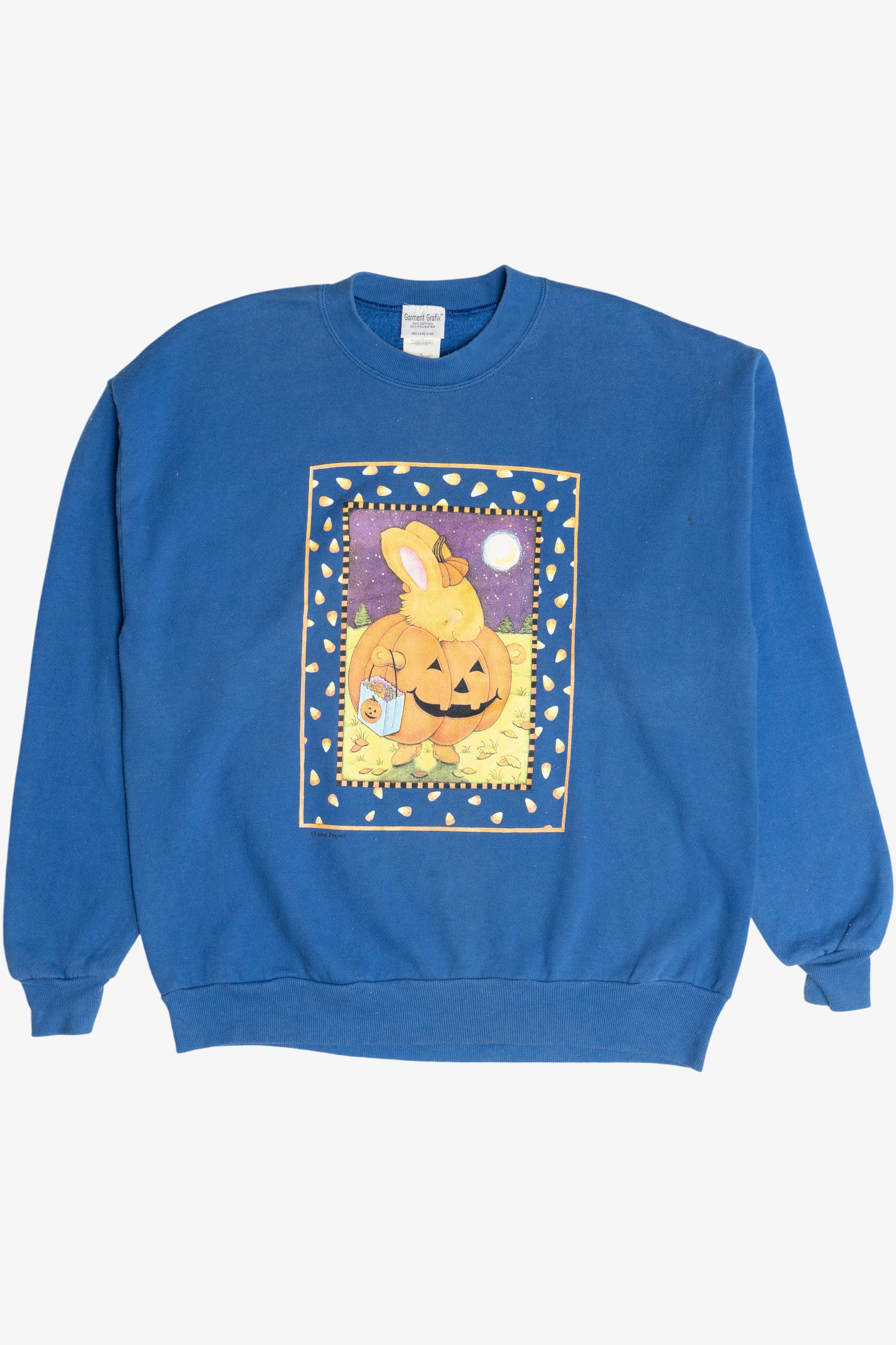 Vintage Halloween Night Trick Or Treat Bunny Sweatshirt (1990s)