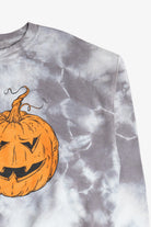 Black Cat & Halloween Pumpkin Gray Tie Dye Sweatshirt(2010s)