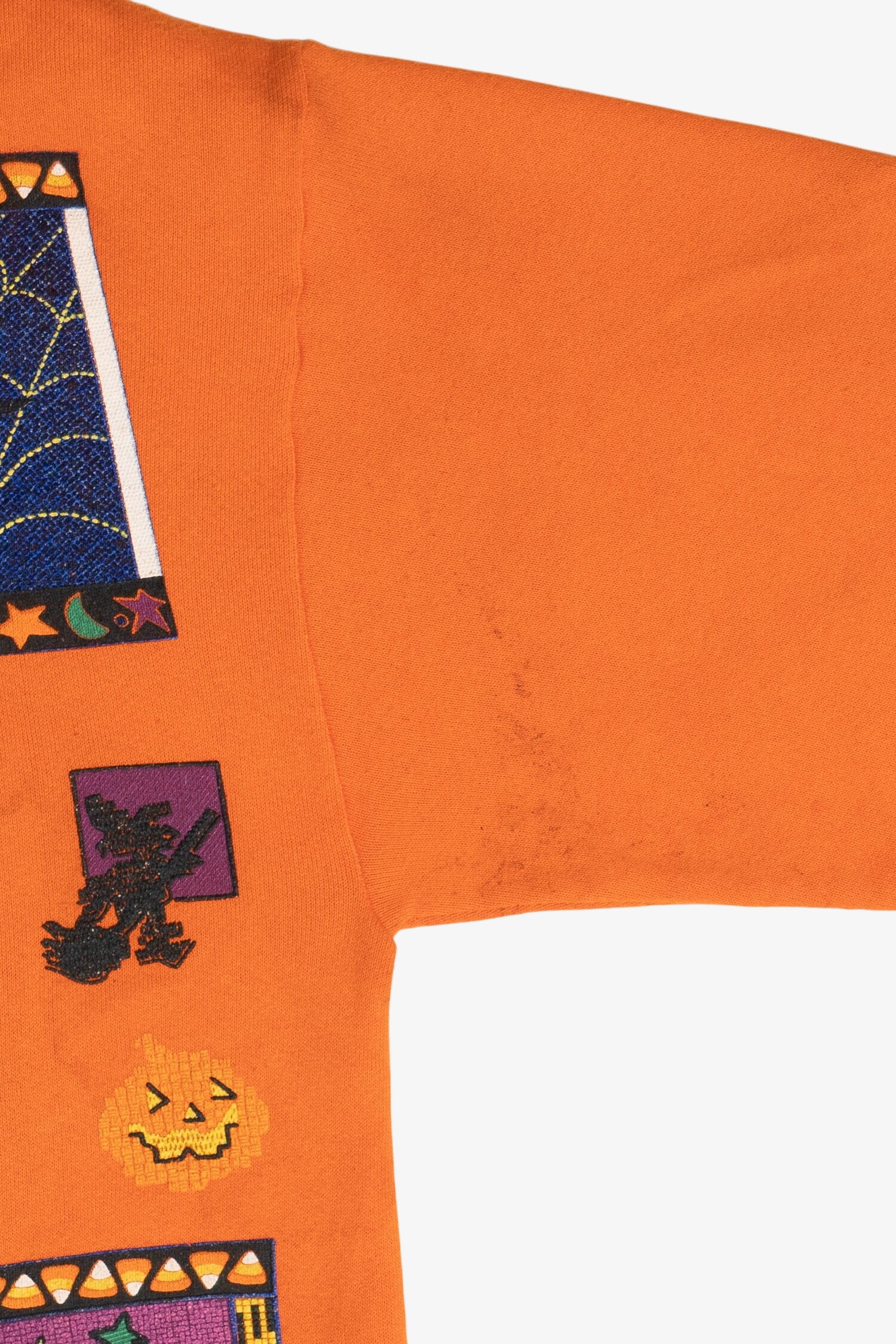 Vintage "Happy Halloween" Gemstone Applique Sweatshirt (1990s)