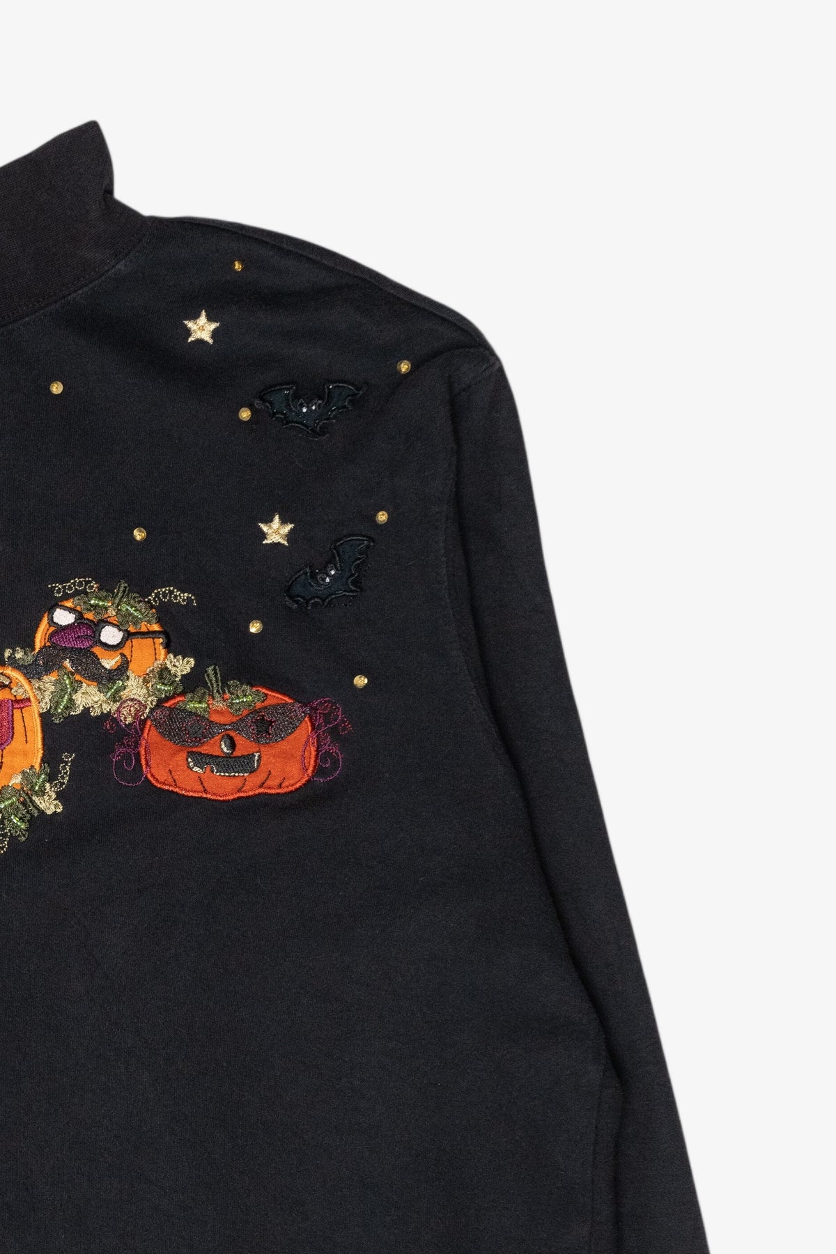 Pumpkin Masks Vintage Halloween Turtleneck Sweatshirt (1990s)