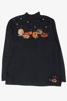 Pumpkin Masks Vintage Halloween Turtleneck Sweatshirt (1990s)