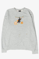 Black Cat Vintage Halloween Sweatshirt (2000s)