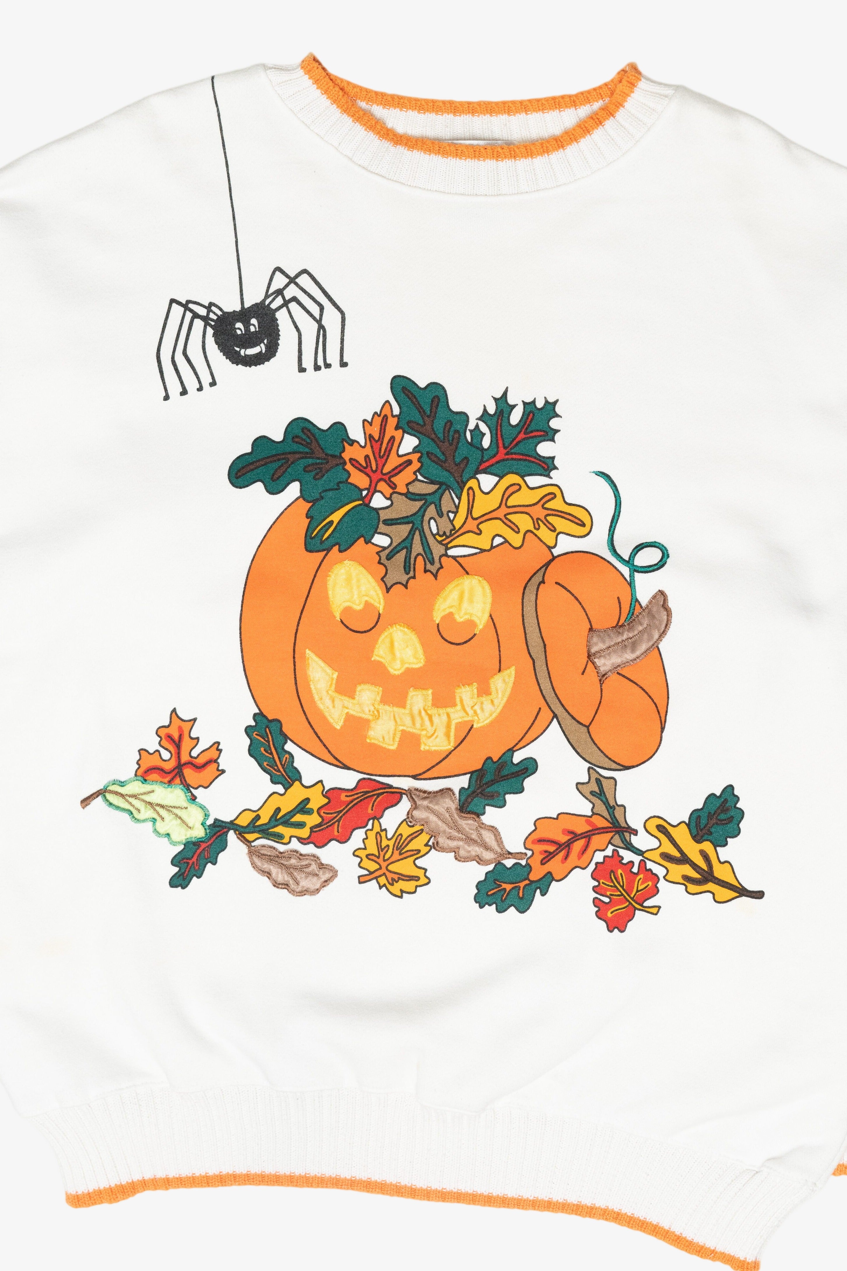 Spider & Pumpkin Vintage Halloween Sweatshirt (1990s)