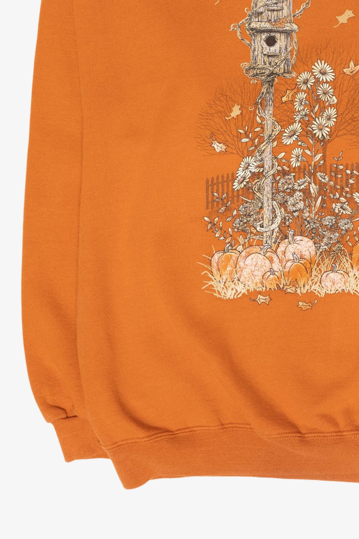 Fall Flowers & Birdhouse Vintage Halloween Sweatshirt (1990s)