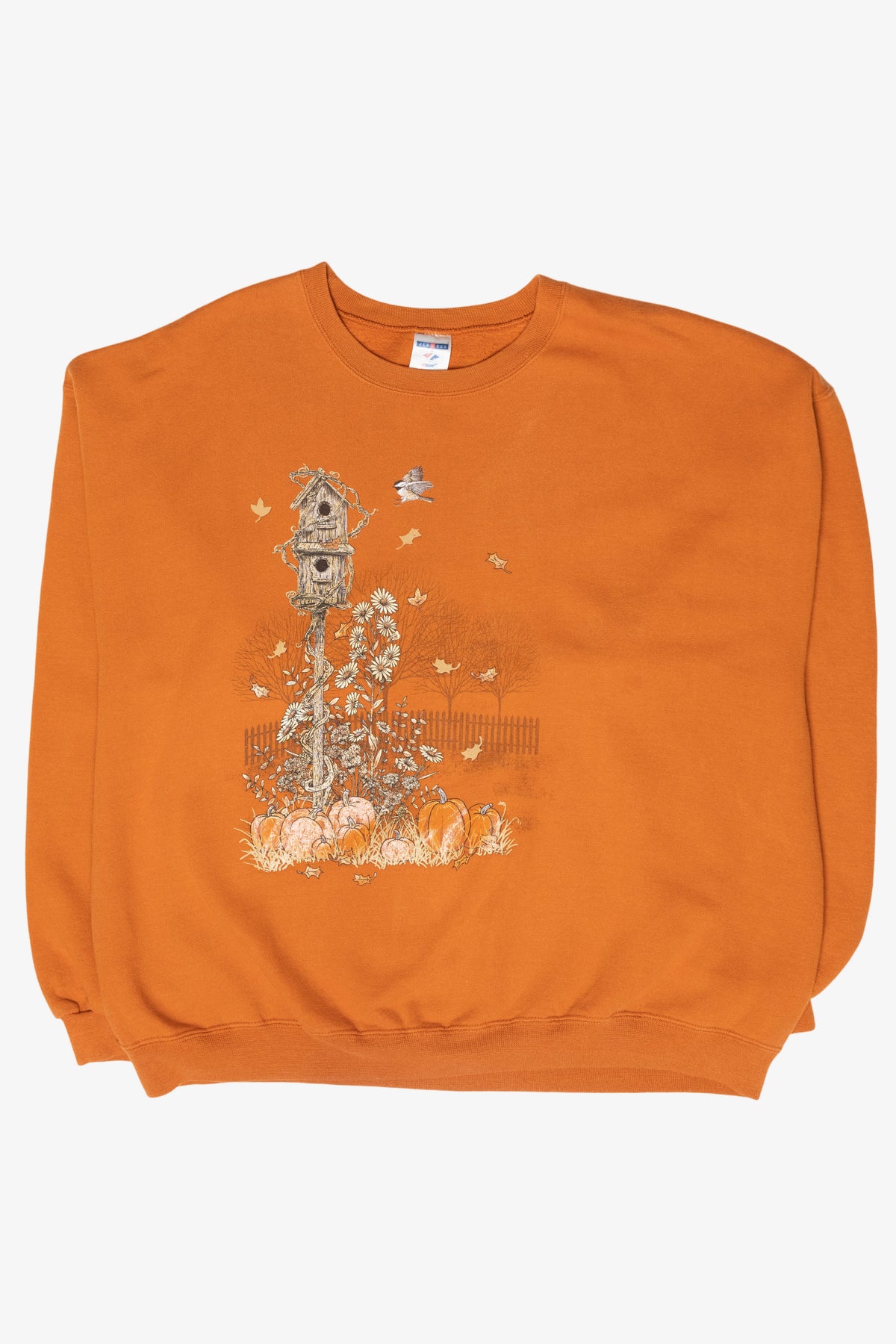 Fall Flowers & Birdhouse Vintage Halloween Sweatshirt (1990s)
