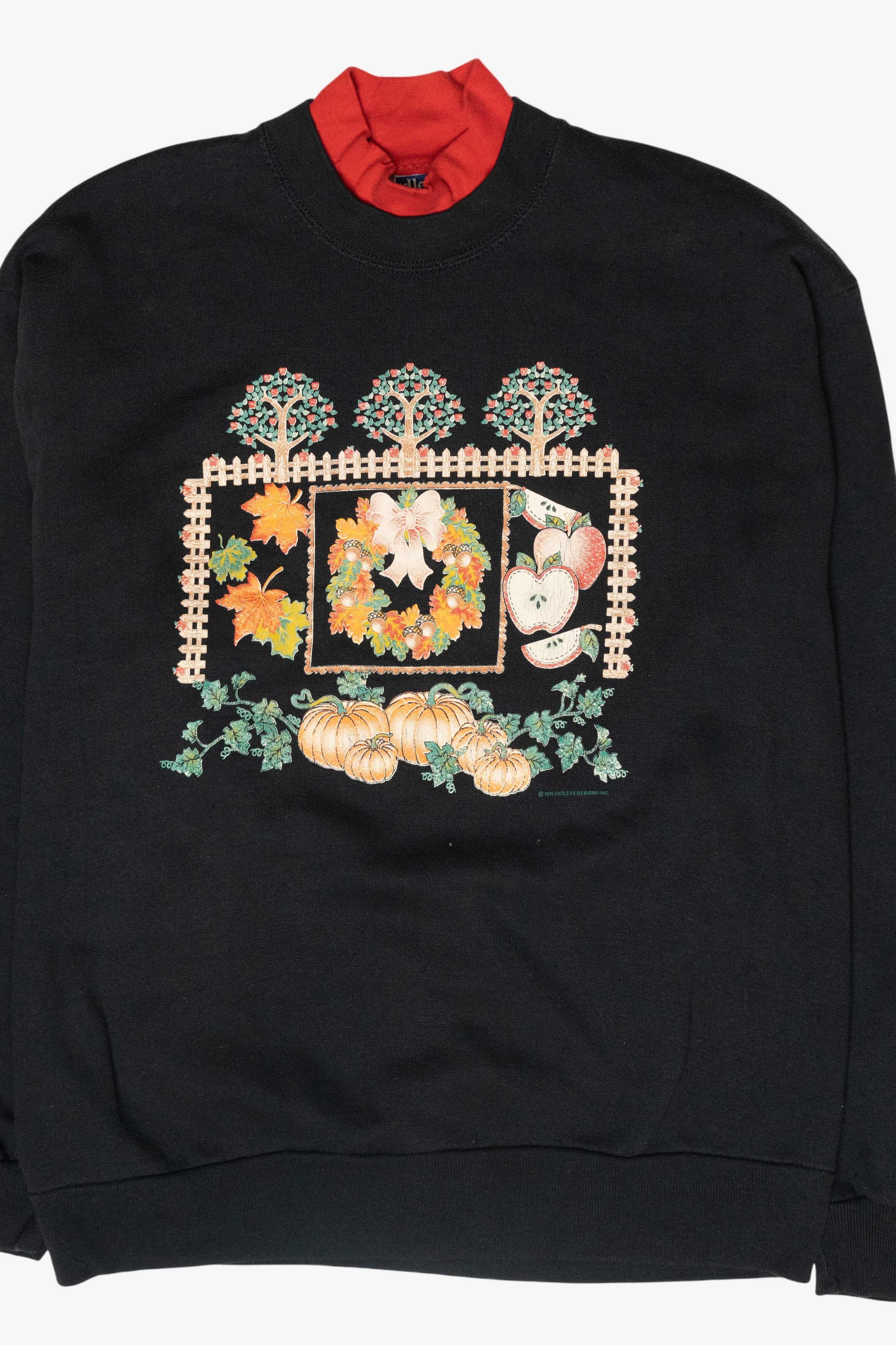 Harvest Wreath Vintage Halloween Sweatshirt (1990s)
