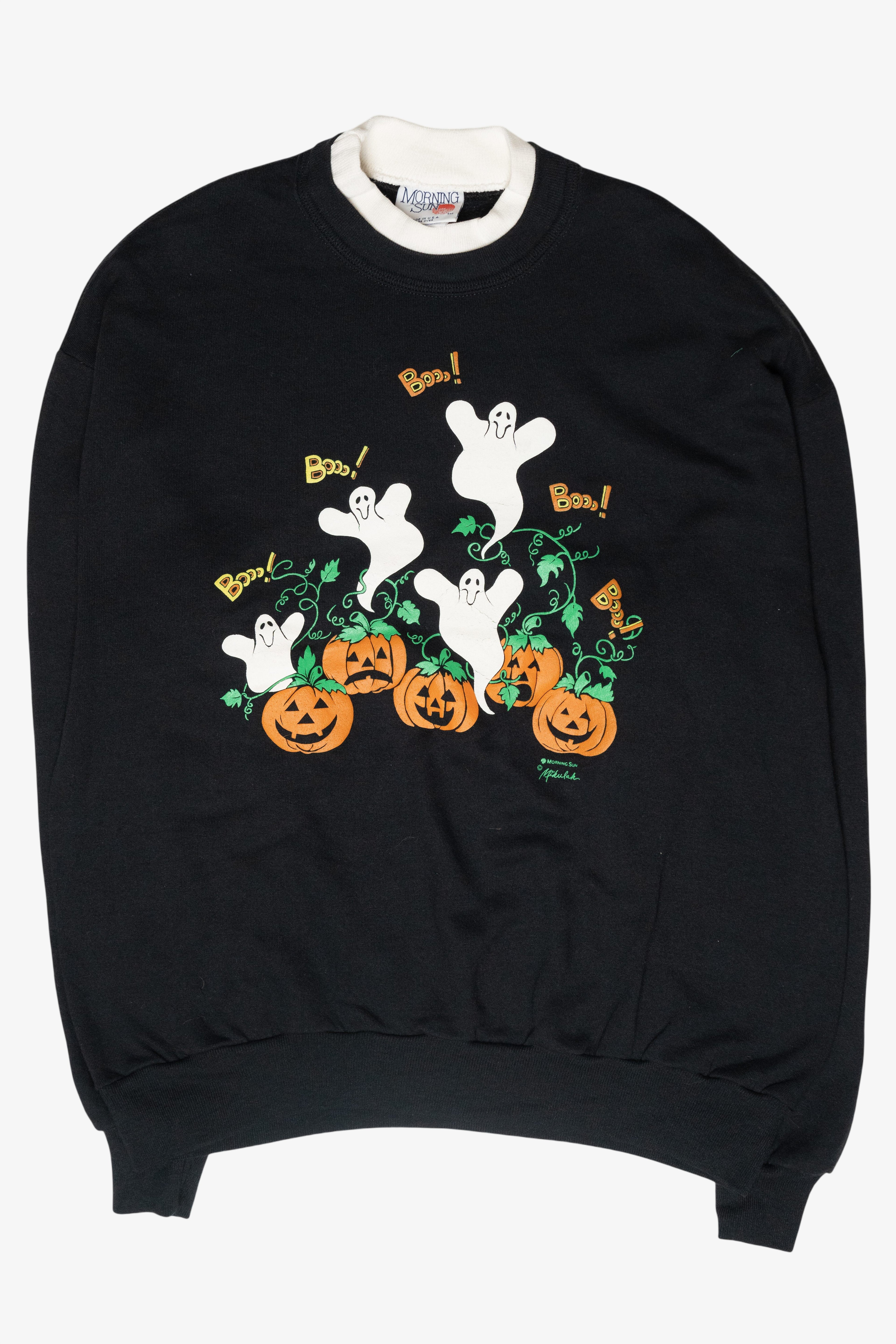 "Boo!" Ghosts Vintage Halloween Sweatshirt (1990s)