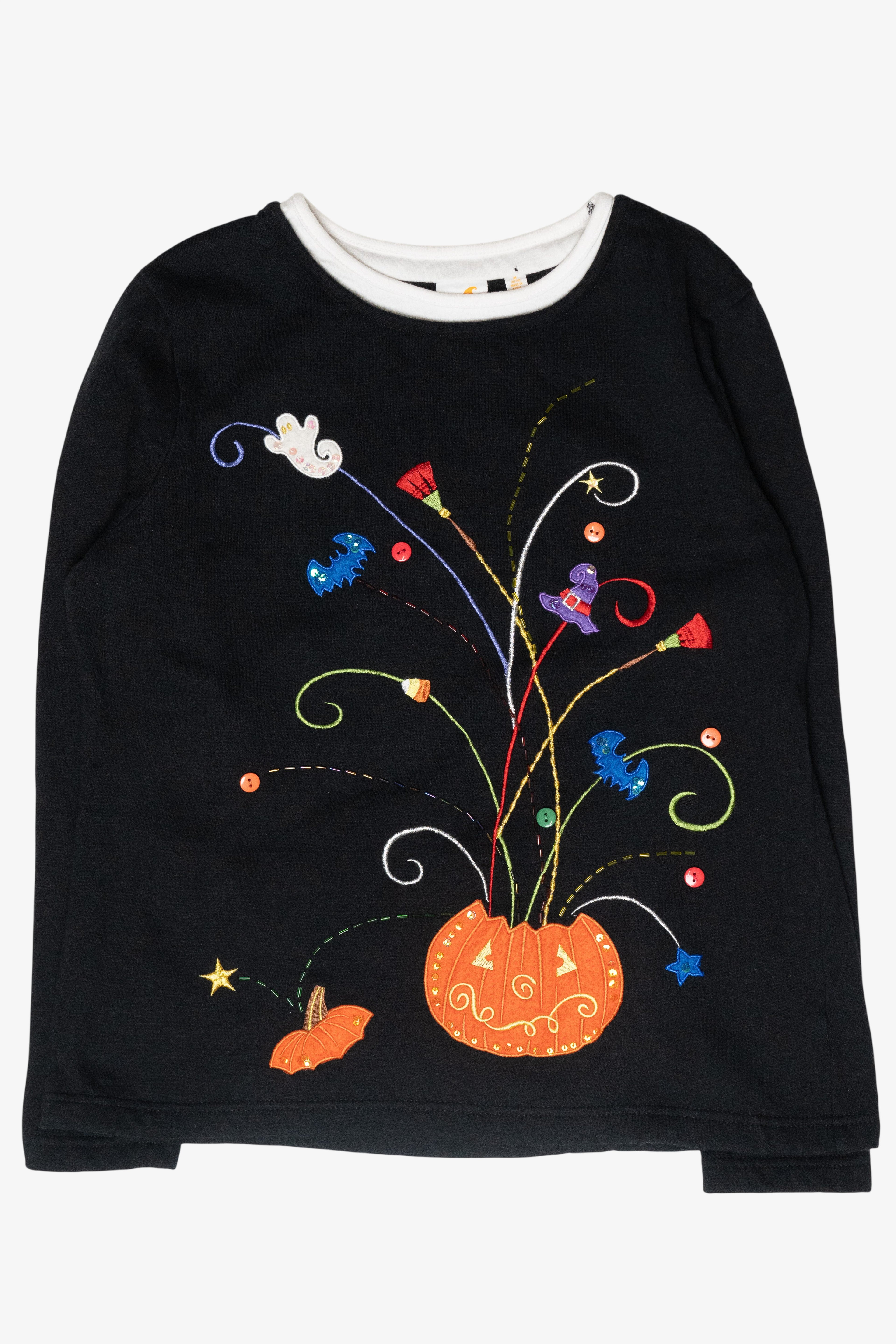 Confetti Pumpkin Vintage Halloween Sweatshirt (2000s)