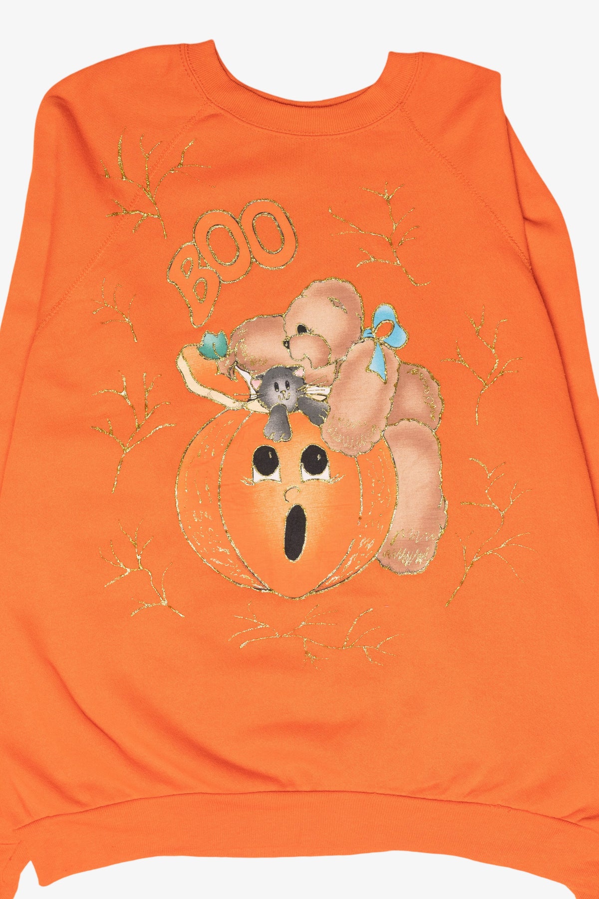 "Boo" Handmade Bear Vintage Halloween Sweatshirt (1990s)