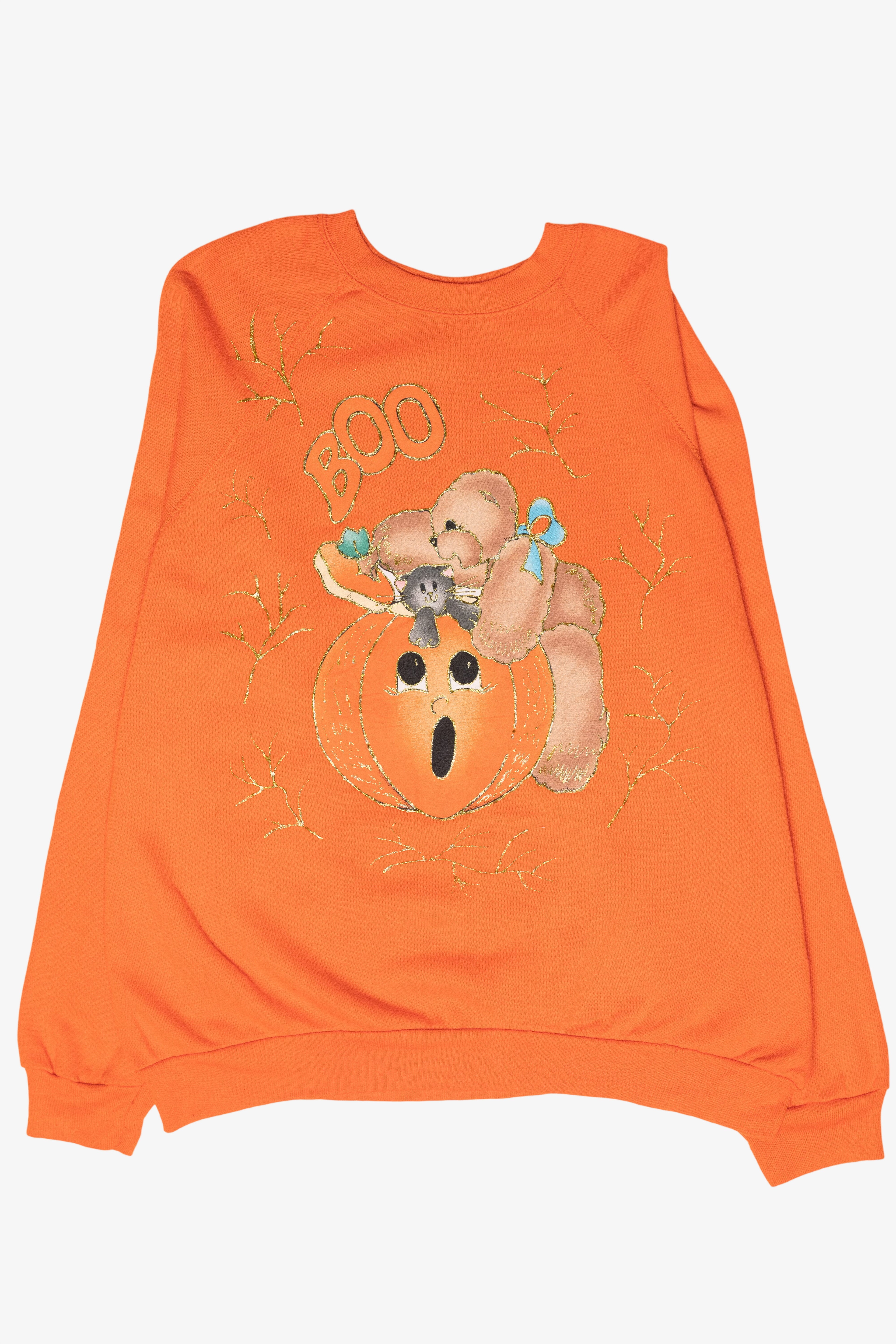 "Boo" Handmade Bear Vintage Halloween Sweatshirt (1990s)